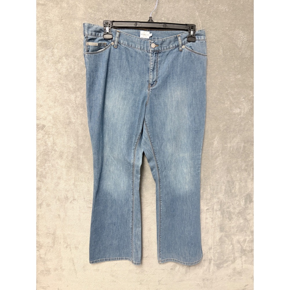 Calvin Klein Jeans Women's Size 16 Low Rise Flare Denim Jeans Made in Turkey